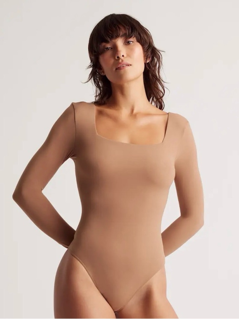 Second Skin Square Neck Long Sleeve Bodysuit